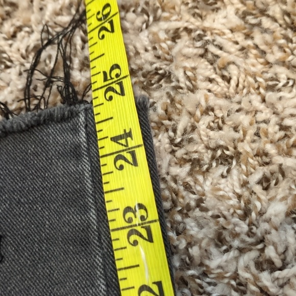 Express dark gray copped flare high rise raw hem jeans - Picture 6 of 12